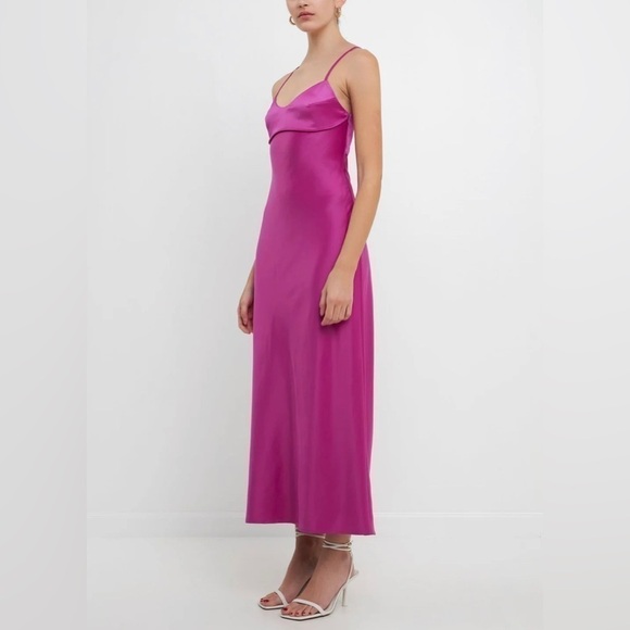 NTW Authentic Endless Rose Cut Out Detail Satin Maxi Dress - Picture 4 of 7